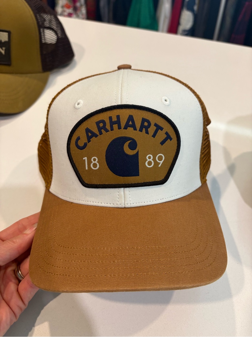 Carhartt Brown and White Logo Patch Trucker Hat